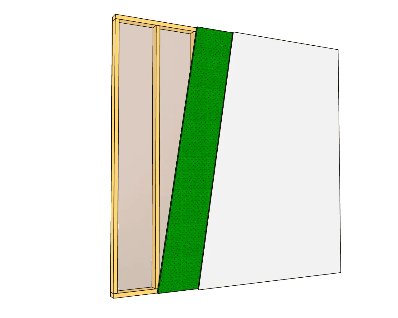 2x4 Wall with 3/4" SONOpan (Without Insulation)