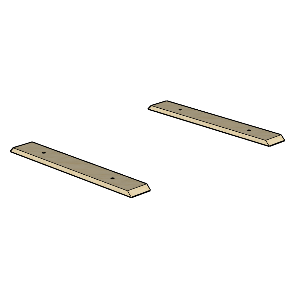 Suitable for flat ceilings and horizontal mounting on angled ceilings. These are the same as the horizontal cleats above, just used in a different location (ceilings).