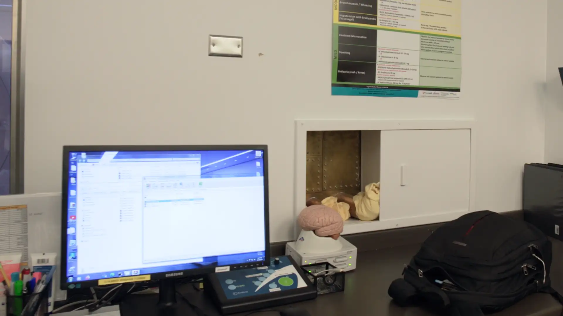 Installing a broadband sound-absorbing acoustic panel over the waveguide openings will help reduce the amount of sound that escapes, minimizing noise levels in the control room. The panel can be easily removed to maintain access when needed, providing a practical solution for noise control without compromising functionality.